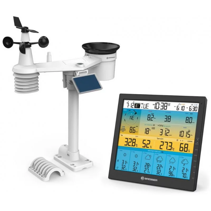 Centrale météo 7 en 1 WiFi avec mesure de l'intensité lumineuse et UV -  BRESSER - Promo-Optique