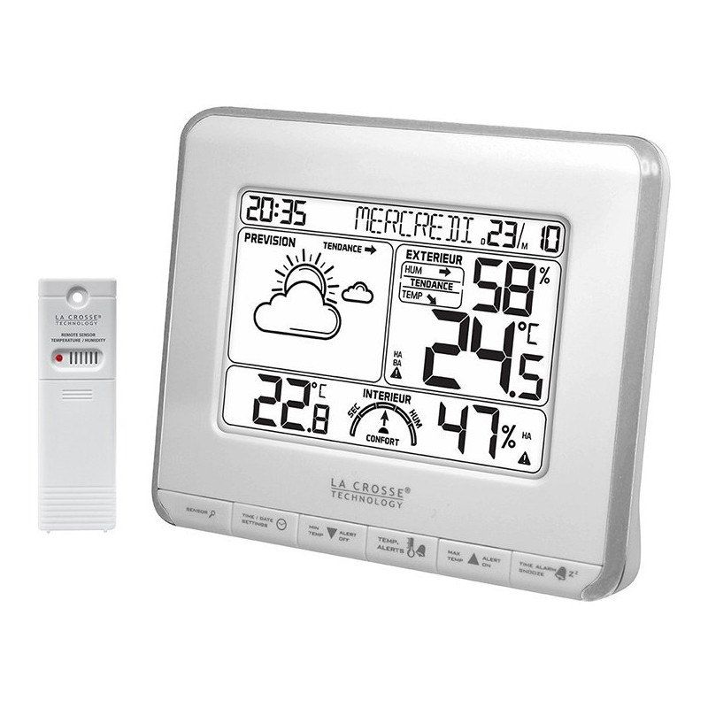 Station meteo avec prevision meteo, alerte de temperature et indice de  confort h