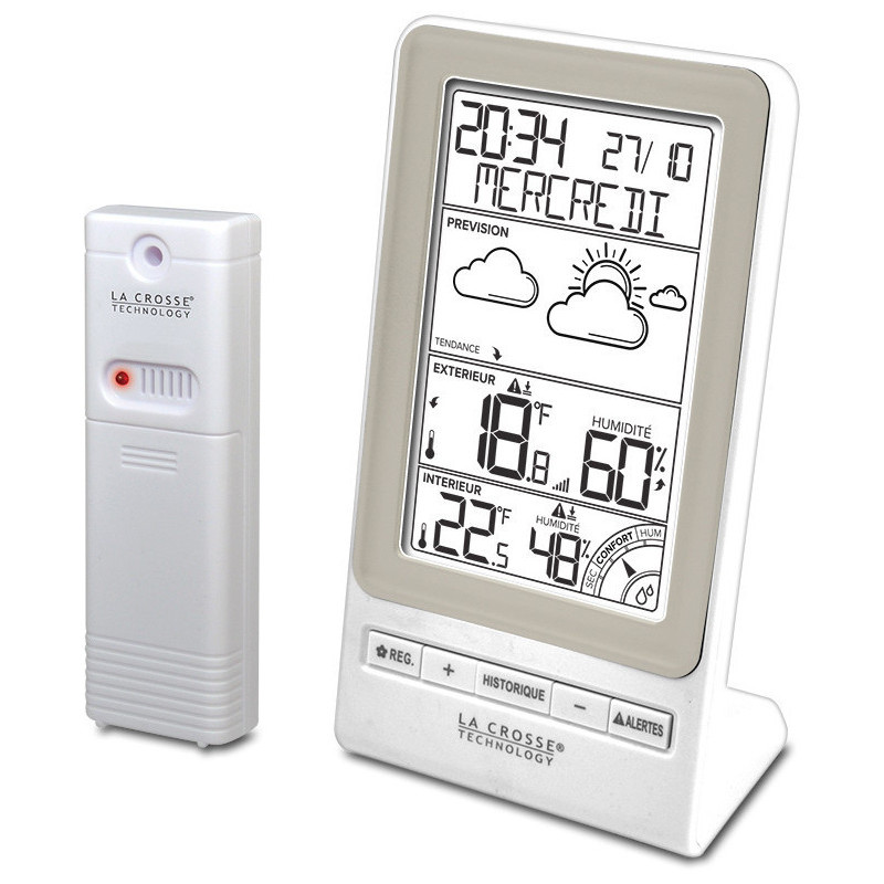 Station météo WS6819 Blanc/Taupe - LA CROSSE TECHNOLOGY - Promo