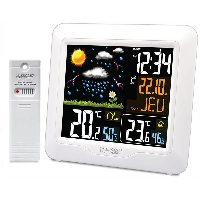 La Crosse Technology - Station Météo Pro - LA CROSSE TECHNOLOGY WS6861 -  Station Dédiée Au Vent, Heure Date radio-pilotées, Colorée avec Anémomètre  - Radio - Rue du Commerce