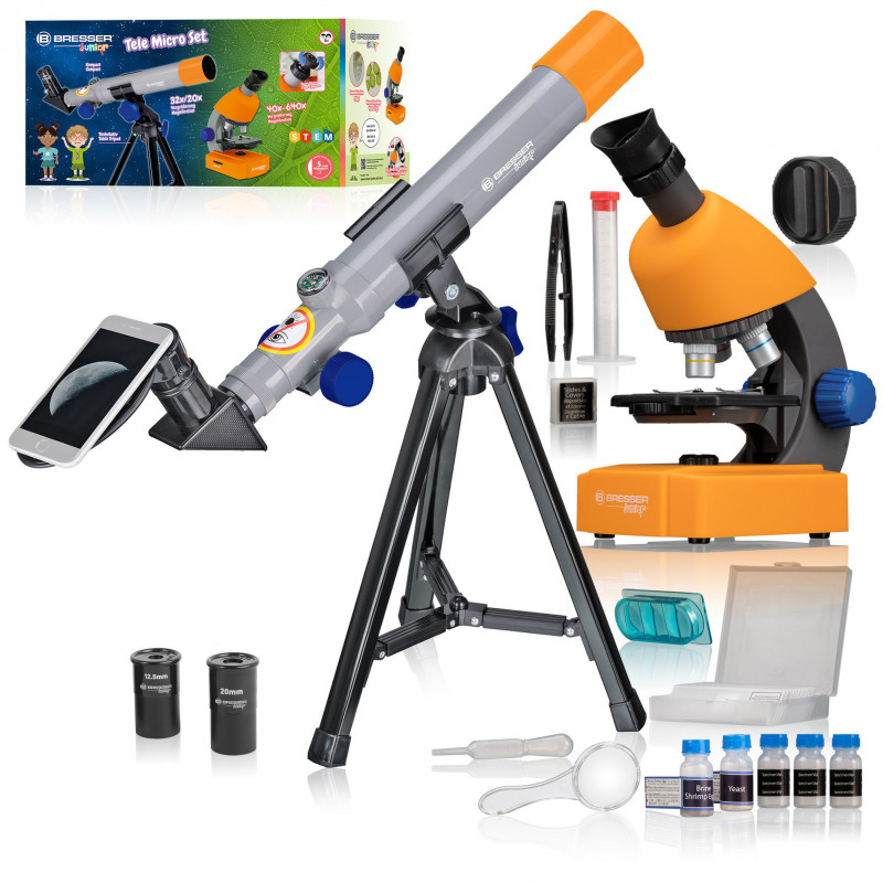 Kit de Microscope enfant Bresser avec 33 pièces