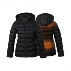 Veste chauffante femme matelassée Shiny Black + Batterie