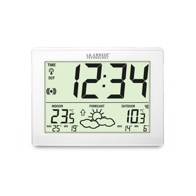 La Crosse Technology WS9180 Station météo températures int/ext blanc 10,2 x 9,5 x 17,5 cm Blanc & Coque pour article émetteur TFA Dostmann 98.1114.02 