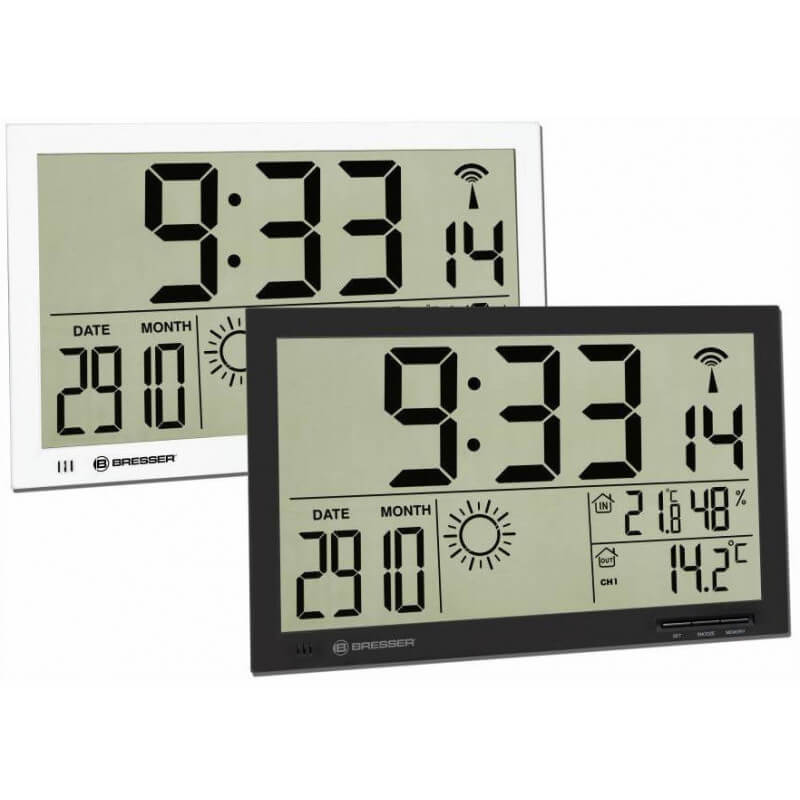 BRESSER MyTime Horloge murale météo Jumbo LCD